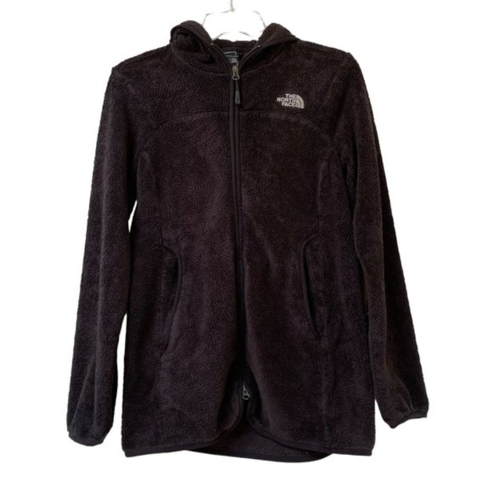 The North Face Ositi Fleece Jacket Womens Small BlackTeddy Soft Full Zip hooded